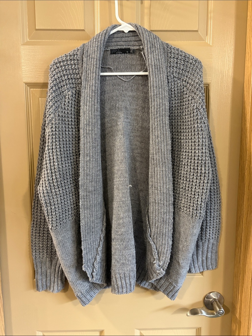 Prana Cider Cardigan Women's Light Gray Chunky Open-Front